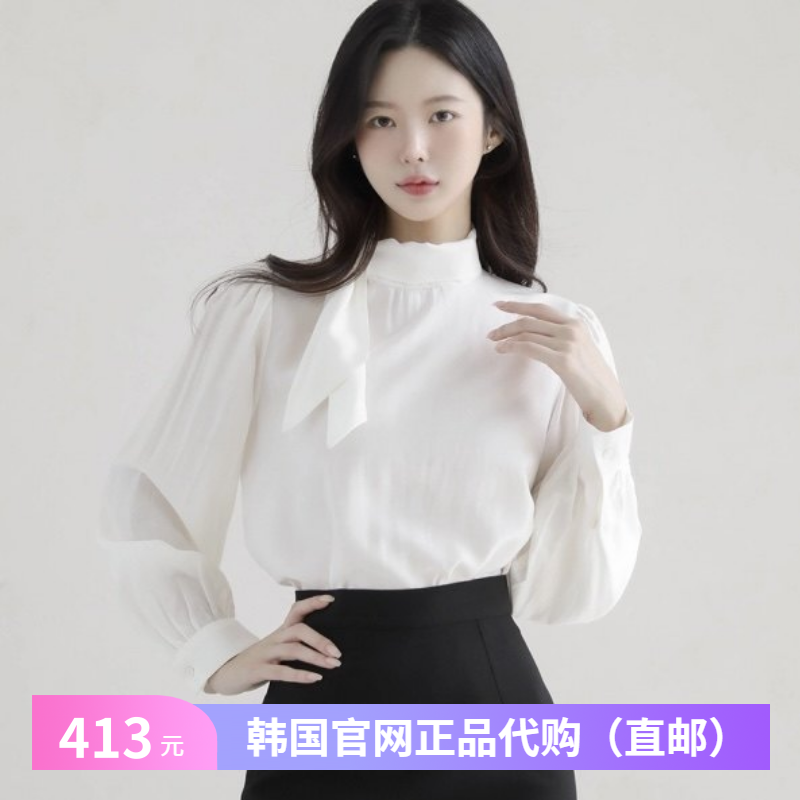 26春秋丝巾系带衬衫长袖女装正品韩国代购舒适感内搭外穿好看上衣