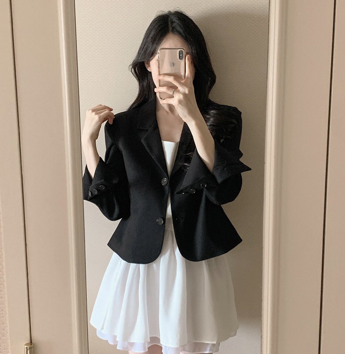 韩式高级感小西装短外套小个子fromdayone韩国代购气质春秋上衣女