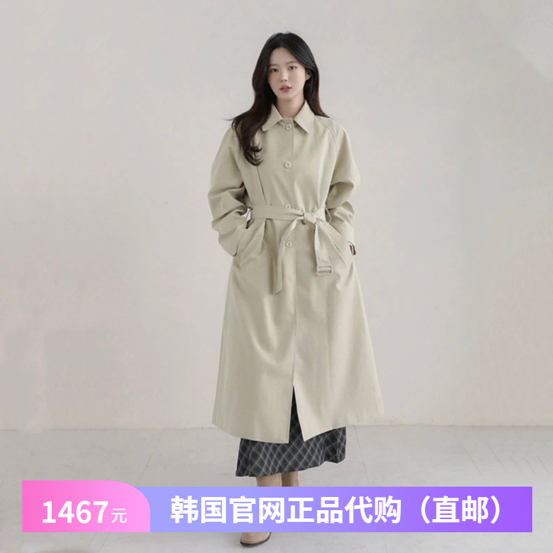 春秋韩系高档风衣外套宽松女装arima正品韩国代购慵懒风长款大衣