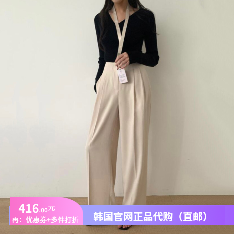 2025春秋高级感ol通勤气质西裤女benito韩国代购宽松显瘦直筒长裤