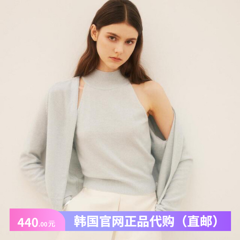 高档时尚羊毛衫针织开衫+背心两件套女lapla韩国代购秋季气质毛衣