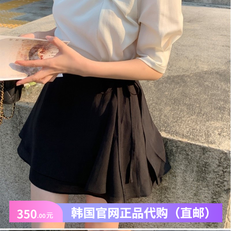 2025夏季清新少女半身裙小个子女韩国代购attrangs正品新款小黑裙