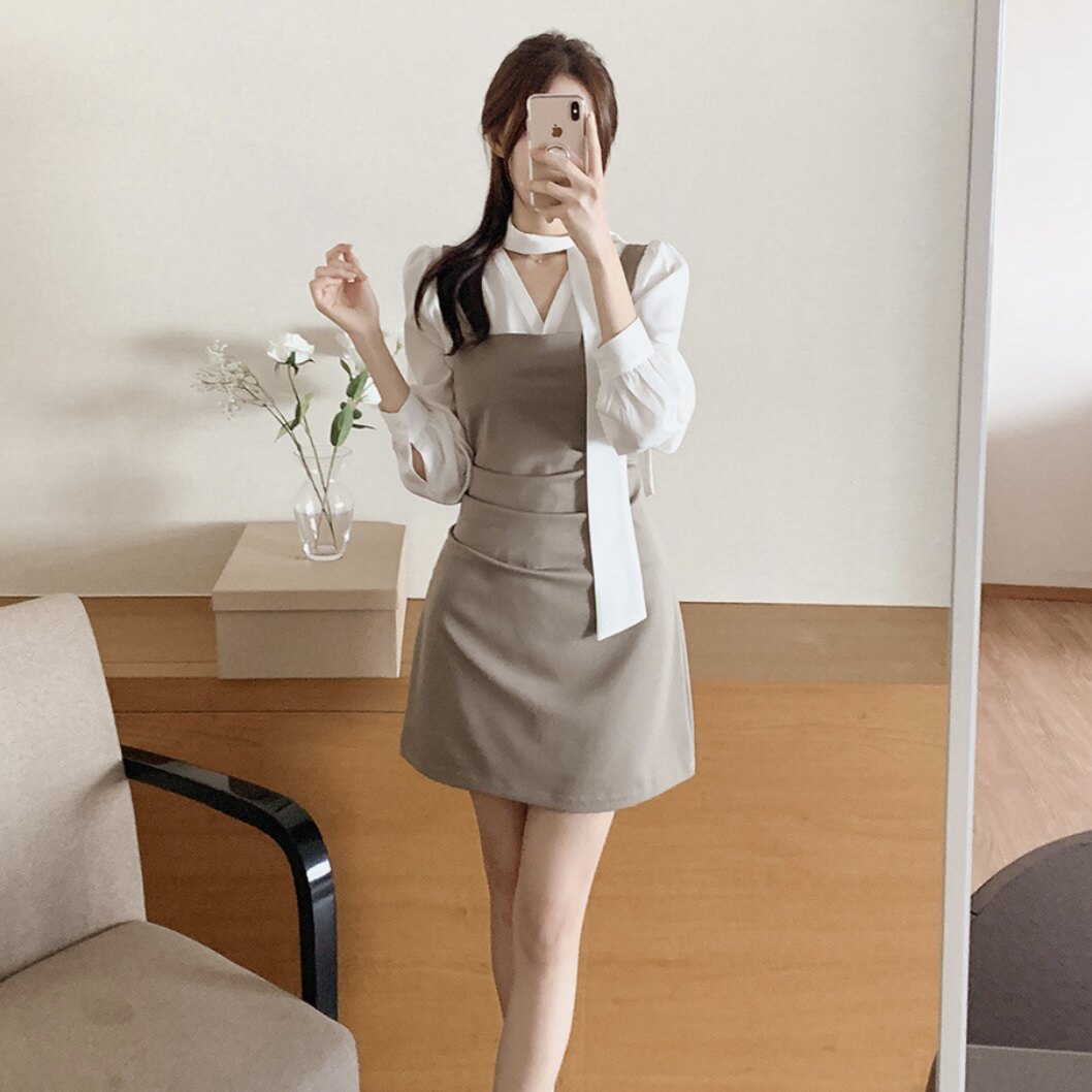 韩国直邮连衣裙无袖背带小个子穿搭fromdayone正品代购a字短裙女