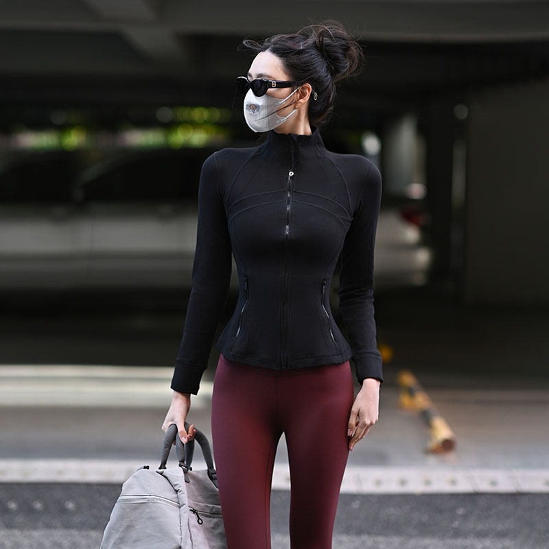 Beemen磨毛裸感瑜伽服上衣女外穿立领长袖秋冬季户外健身运动外套,运动服/休闲服装,运动茄克/外套,淘宝优惠券,粉丝福利购,淘宝优惠卷