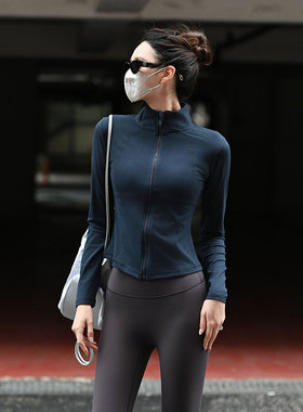 上新价69丨Beemen裸感立领瑜伽服上衣女外穿健身秋冬长袖运动外套