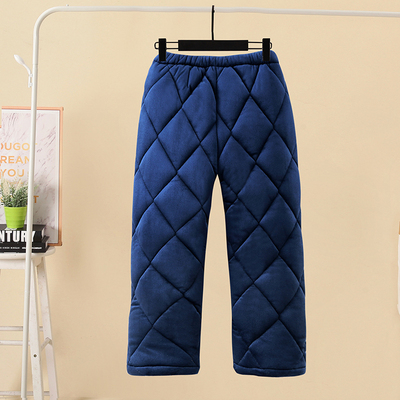 冬季儿童三层加厚夹棉裤中大童法兰绒加厚保暖裤男女童防寒家居裤