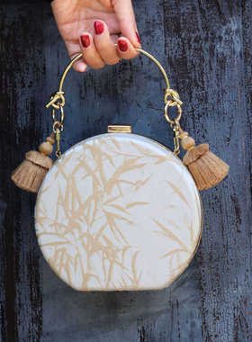 KK9_原创设计新款竹子迷你圆包百搭手提包时尚单肩斜挎小包女包邮