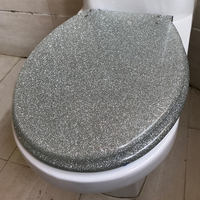 Transparent resin toilet seat cover, thickened and slow-lowering universal toilet seat cover, made of real dried flower shells thumbnail 6