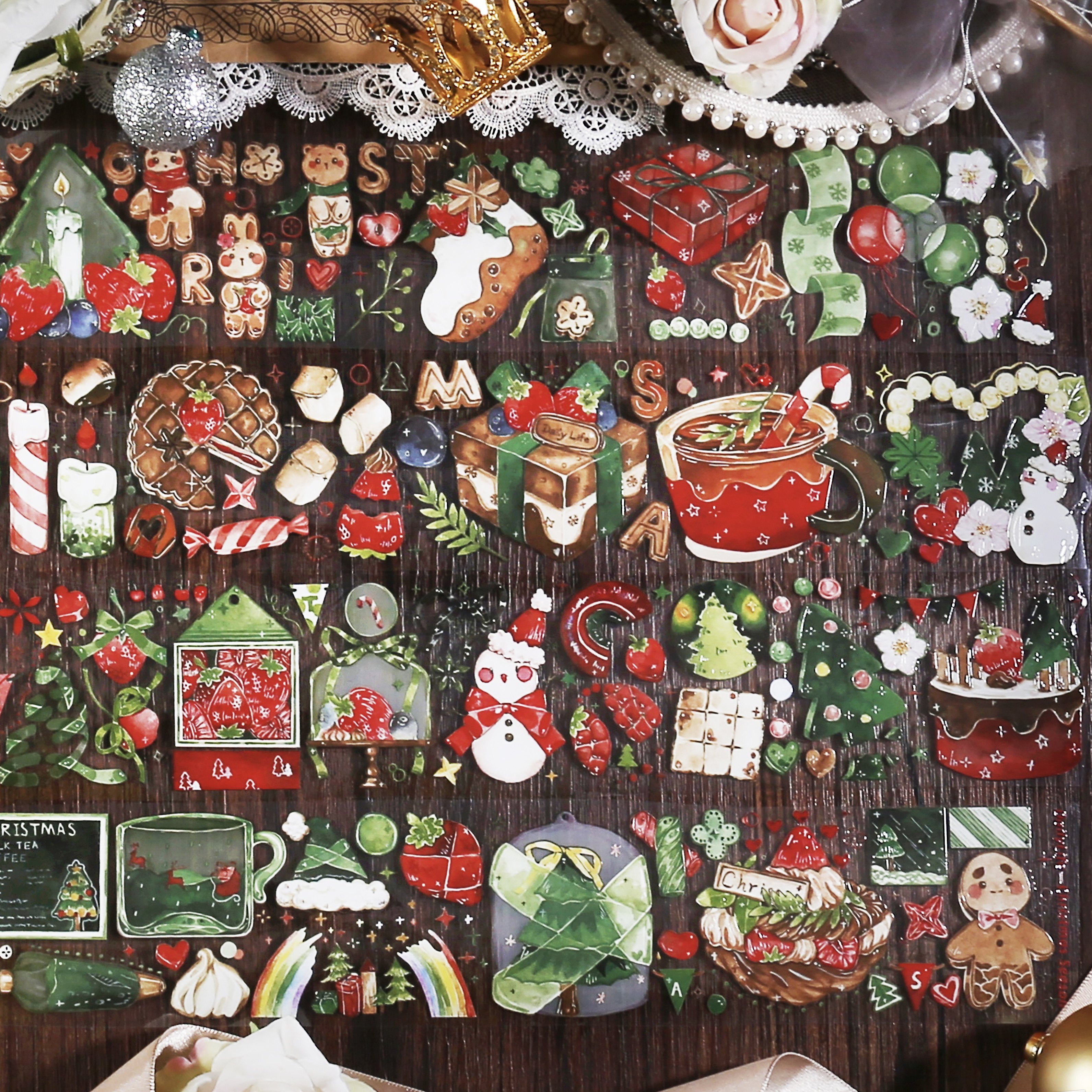 绝版 Daily life甜莓圣诞限定胶带PET镭射银节日主题咕卡流麻素材,文具电教/文化用品/商务用品,和纸胶带,淘宝优惠券,粉丝福利购,淘宝优惠卷