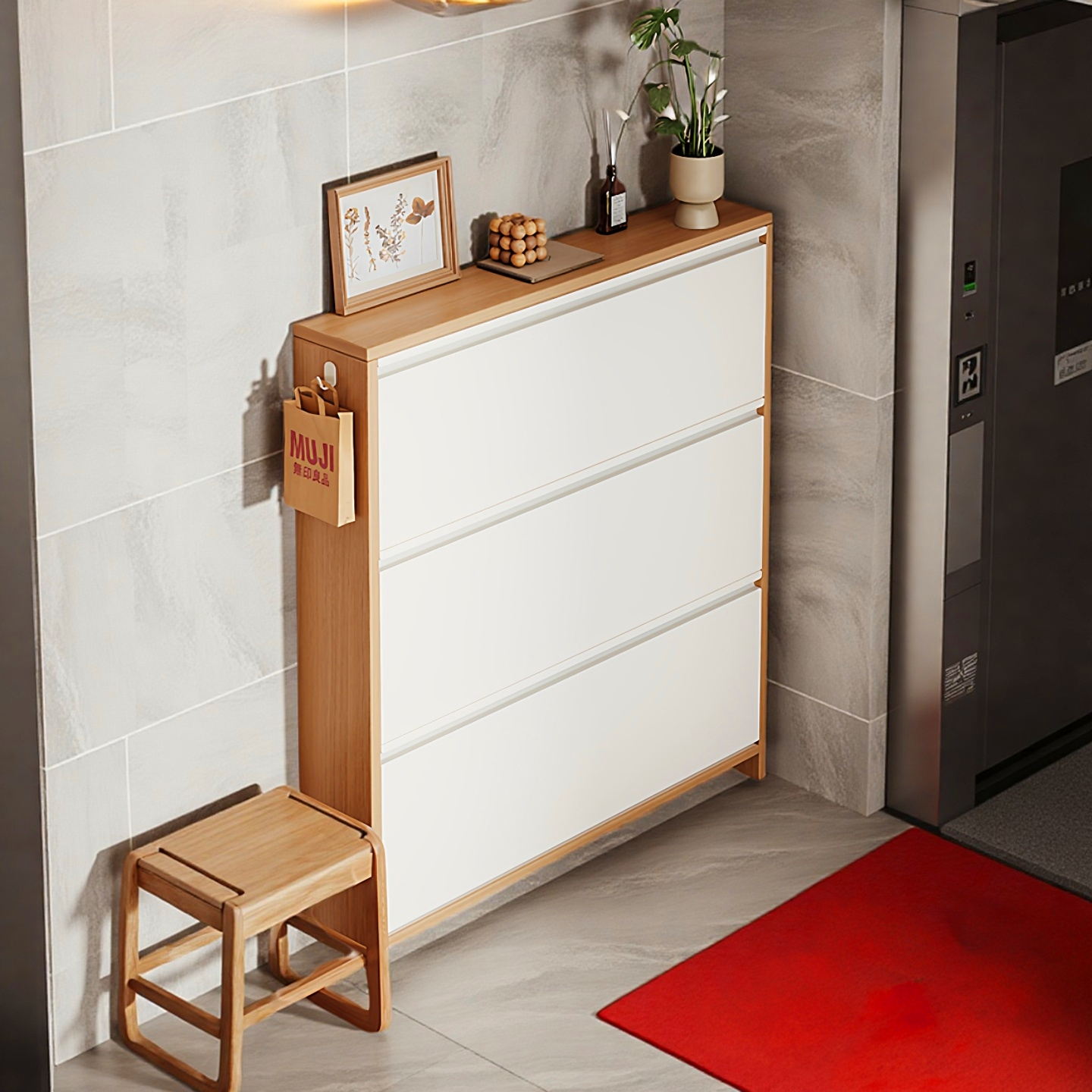 超薄翻斗鞋柜实木家用2025新款