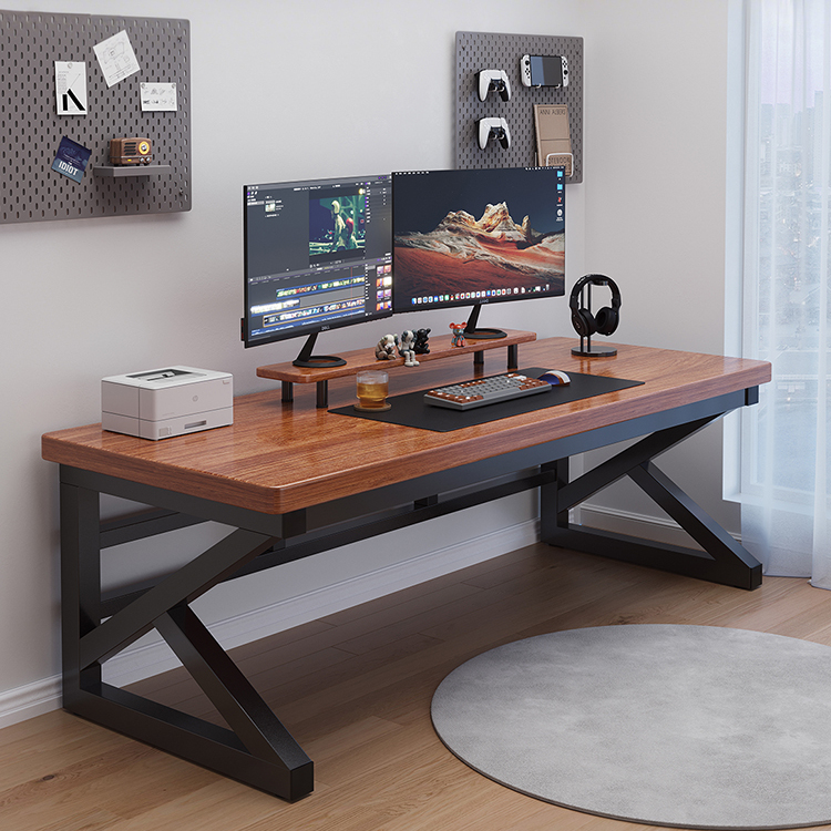 24小时发实木电脑桌台式家用书桌