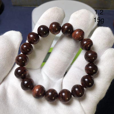 海南黄花梨紫色单圈手串正宗海黄12mm圆珠桶珠鬼眼对脸水波纹佛珠