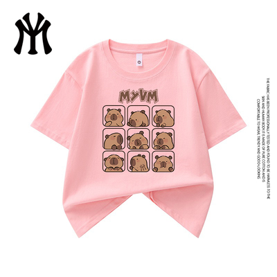 官方正品夏季情侣纯棉短袖潮流短袖儿童爆款26新款T恤男女款2