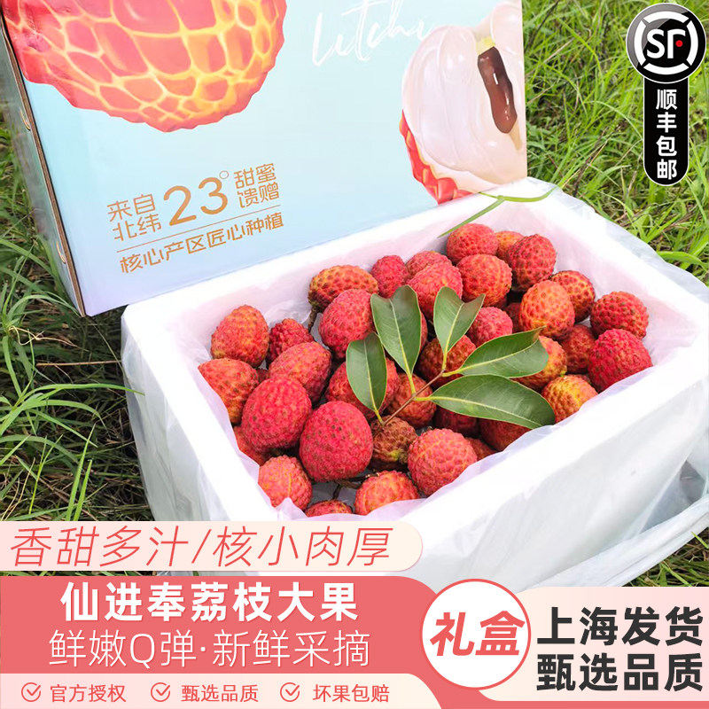仙进奉荔枝顺丰礼盒2斤新鲜水果现摘发老树大果当季整箱时令水果