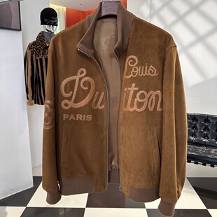 小众设计 南兮 NANXI 真皮反绒工艺潮流春秋新款 休闲皮夹克