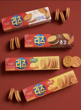 韩国进口零食ritz多口味悦之夹心饼干柠檬白巧克力味零食独立包装