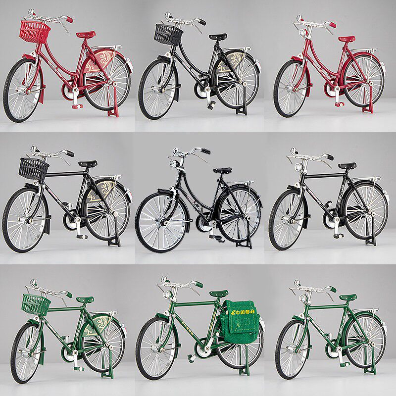 韩国28二八大杠自行车模型组装摆件彷真覆古单车合金怀旧diy拼装