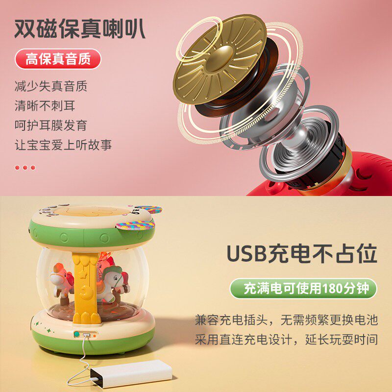 韩国手拍鼓婴儿玩具小鼓可啃咬0一1岁儿童宝宝音乐益智早教拍拍鼓