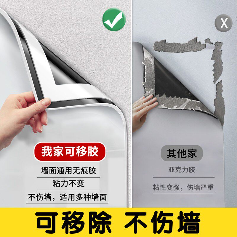 韩国磁吸照片墙冰箱贴展示板景黑板软白板墙贴家用可移除不伤墙办