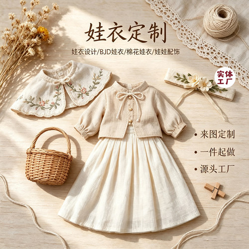 BJD娃衣MJD娃衣棉花娃娃娃衣定制 来图打样 娃衣代工生产