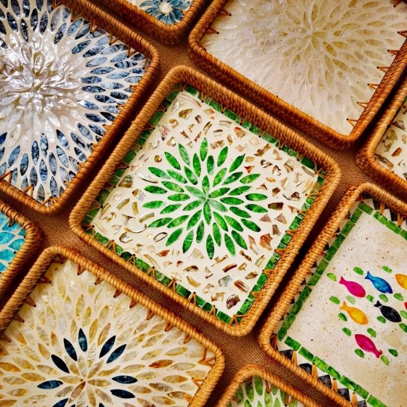 藤编贝壳托盘藤编收纳筐水果馒头筐正方形面包篮点心筐藤编筐,餐饮具,果盆/果盘/果篮,淘宝优惠券,粉丝福利购,淘宝优惠卷