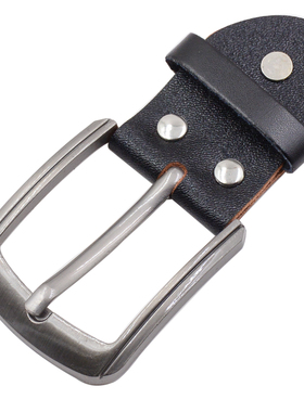 4.0牛皮锌合金针扣皮带头真皮款打孔皮带扣男打洞铆钉裤腰带卡扣
