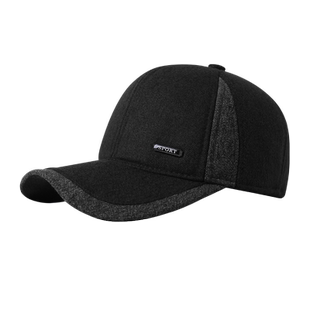 男帽子秋冬季中老年2023款帽子北方保暖护耳毛呢棒球帽短檐鸭舌帽