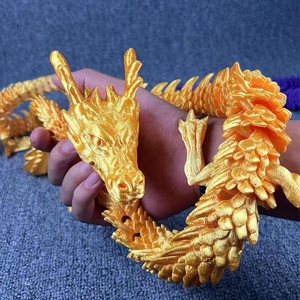 3d打印关节龙模型玩具龙中国龙创意摆件鱼缸造景汽车装饰关节活动