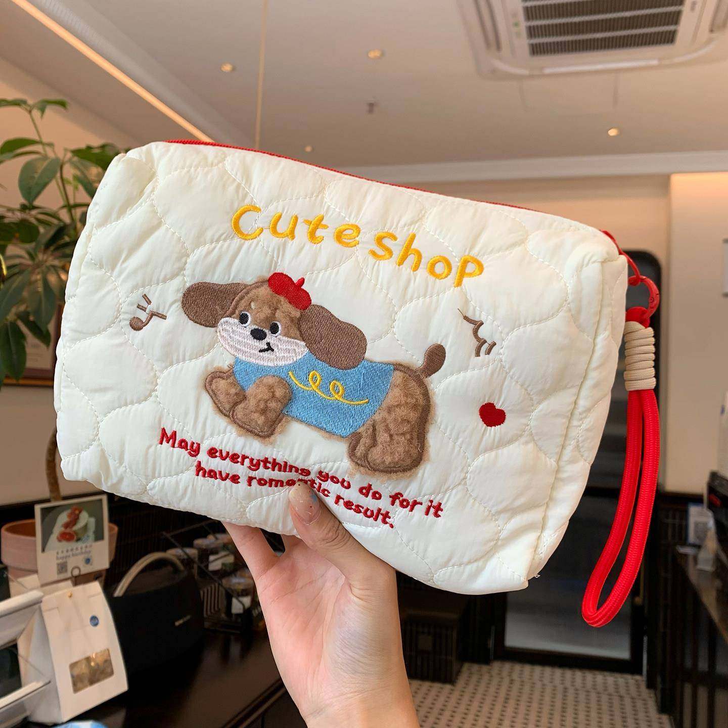 可爱波点小狗化妆包大容量旅行出差便携手拿包包化妆收纳包洗漱包,收纳整理,化妆包,淘宝优惠券,粉丝福利购,淘宝优惠卷