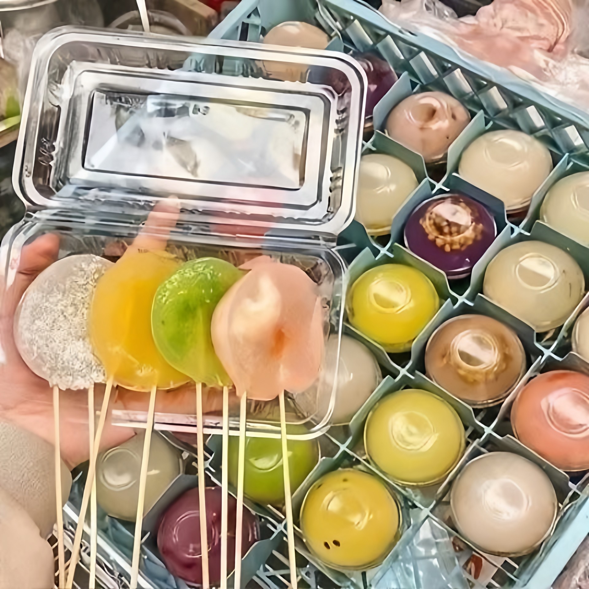 钵仔糕打包盒网红摆摊专用一次性透明水果盒商用寿司包装盒送皮筋