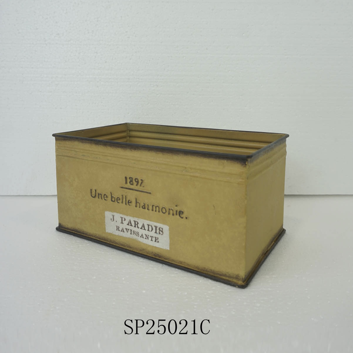 日系铁艺复古花盆长条花盒出口杂货花园日系角堇草花套盆园艺