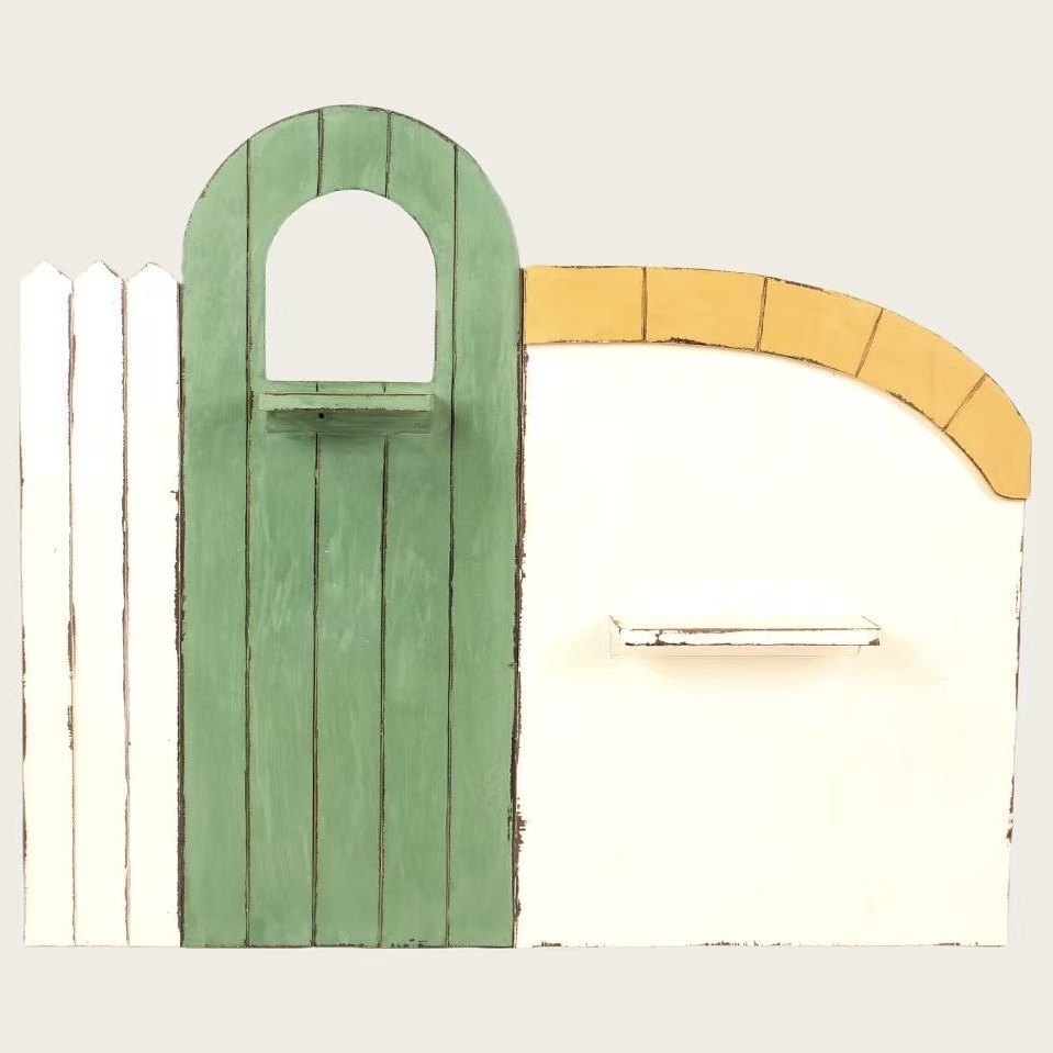 半圆拱门背景板花园杂货装饰摆件日系复古做旧门板