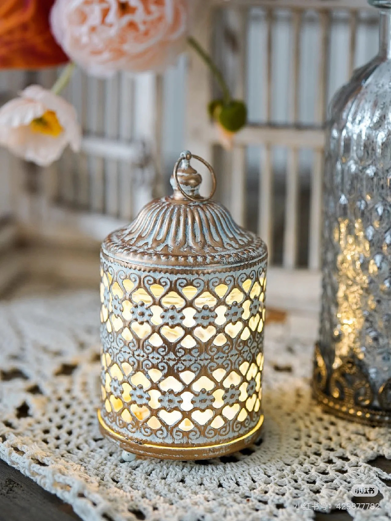 复古镂空风灯摆件装饰品家居饰品杂货花园摆件出口外贸氛围感 ins