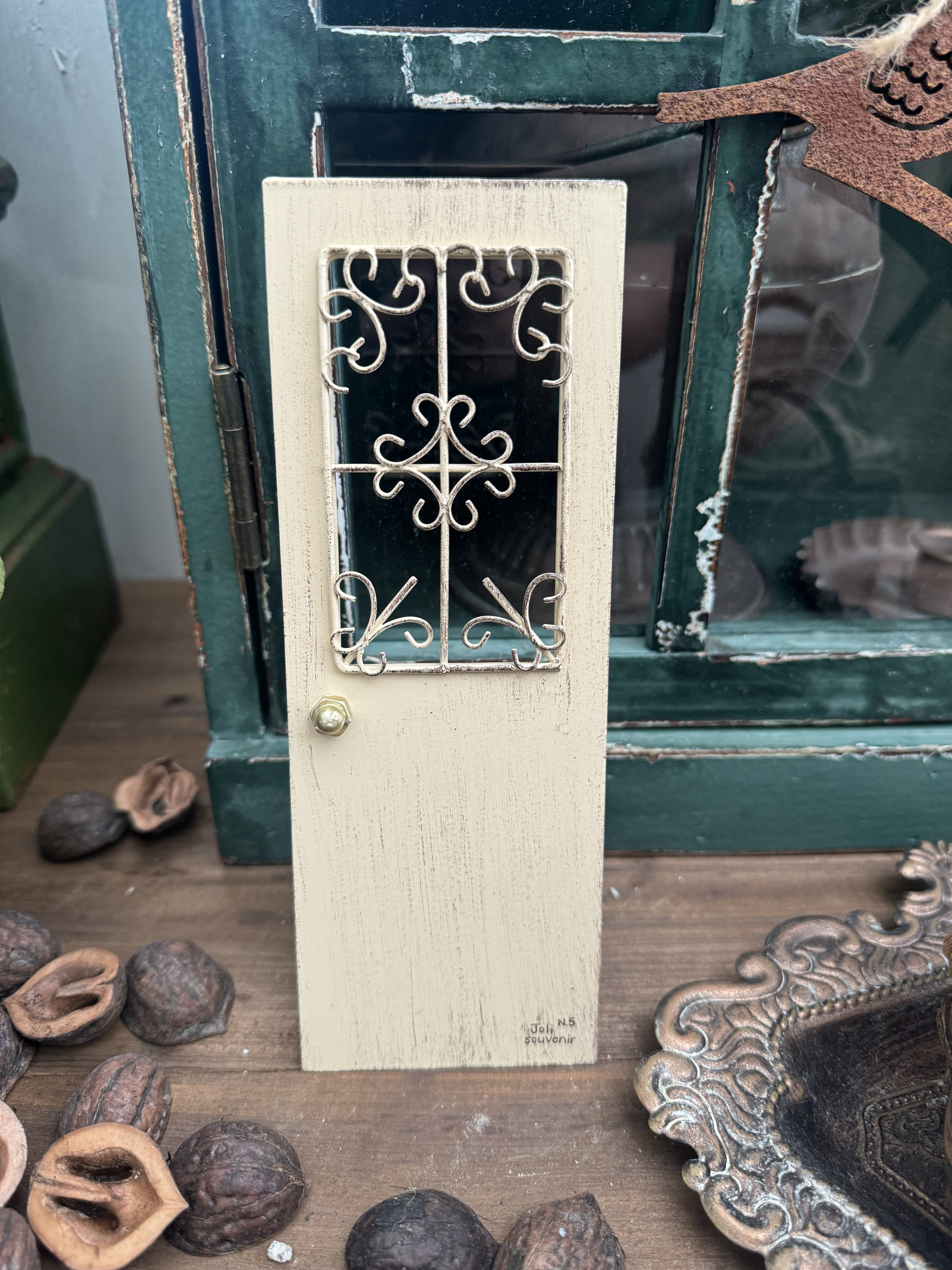 铁艺复古装饰门摆件花园杂货装饰日系 ins 花园木屋摄影道具黑田