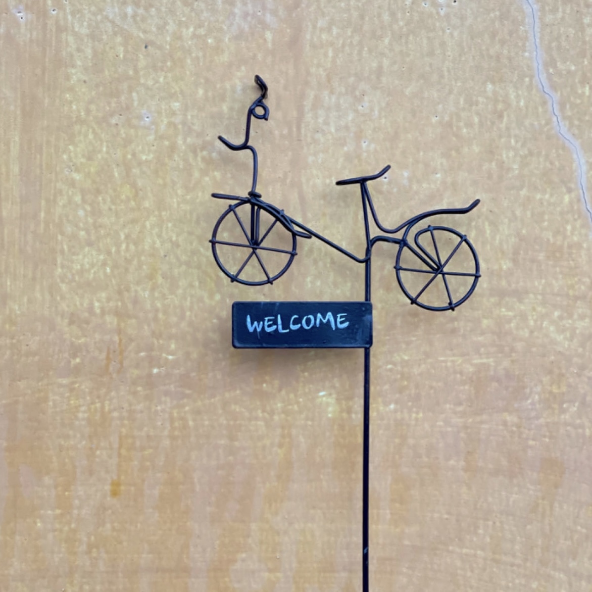 铁艺自行车 welcome 复古花插装饰花盆角堇日系杂货花园摆件