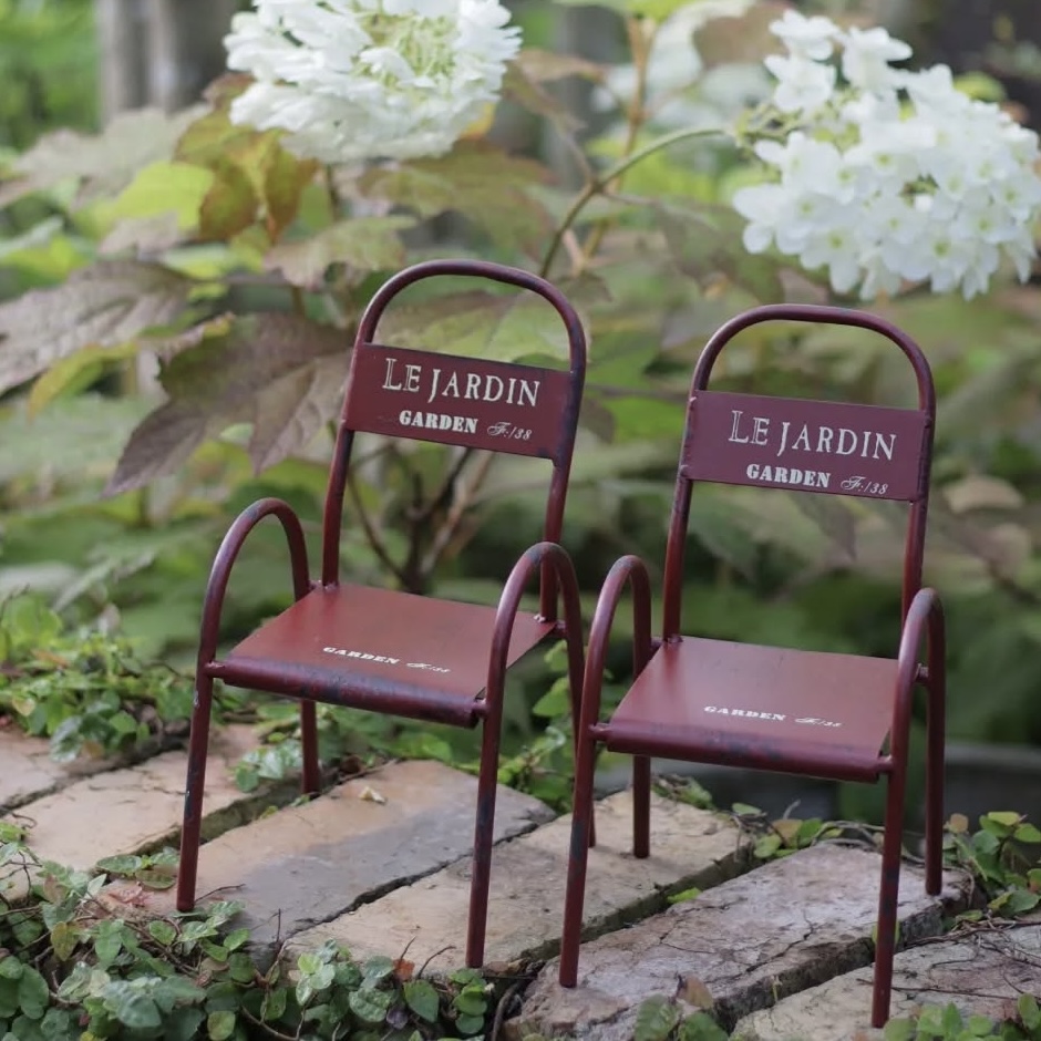 铁艺复古花凳花园杂货家居花架杂货花园摆件日系复古做旧
