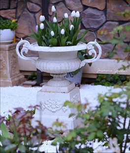 铸铁双耳花盆罗马柱底座户外花园庭院装饰摆件别墅入户门花园