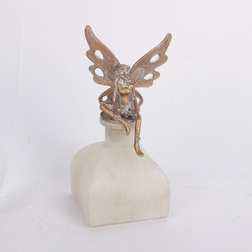 铁艺仿铜天使玻璃瓶花园杂货装饰摆件摄影道具花店花瓶中古