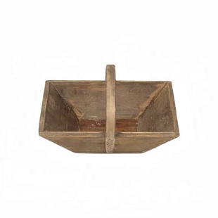 实木复古小提篮花园杂货装饰摆件收纳ins博主花篮菜篮摄影道具