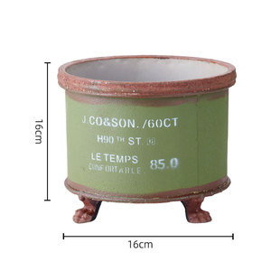 日系铁艺复古做旧花盆种球根郁金香套盆草花户外庭院杂货南法