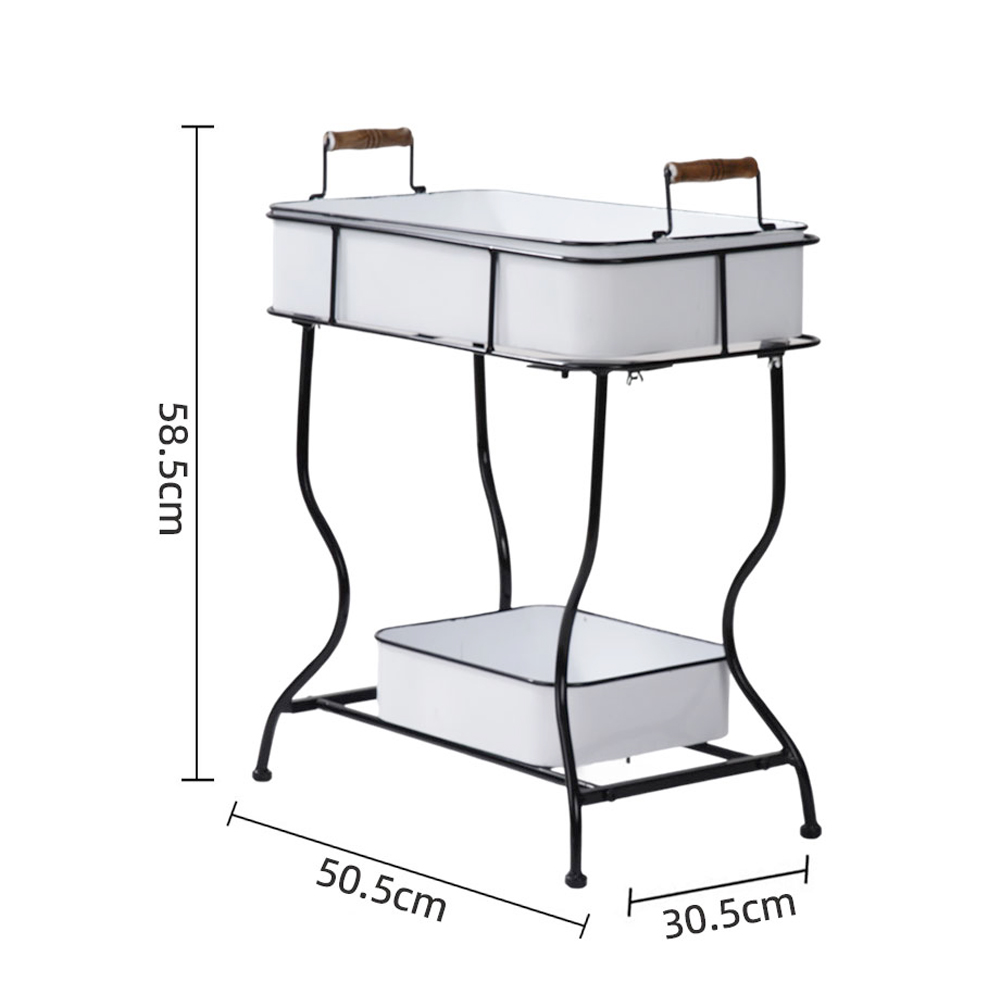 铁艺仿搪瓷双层挂架花园杂货装饰摆件家居置物架收纳阳台露台庭院
