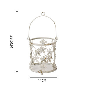 铁艺做旧小花铁丝小提篮花园杂货装饰摆件