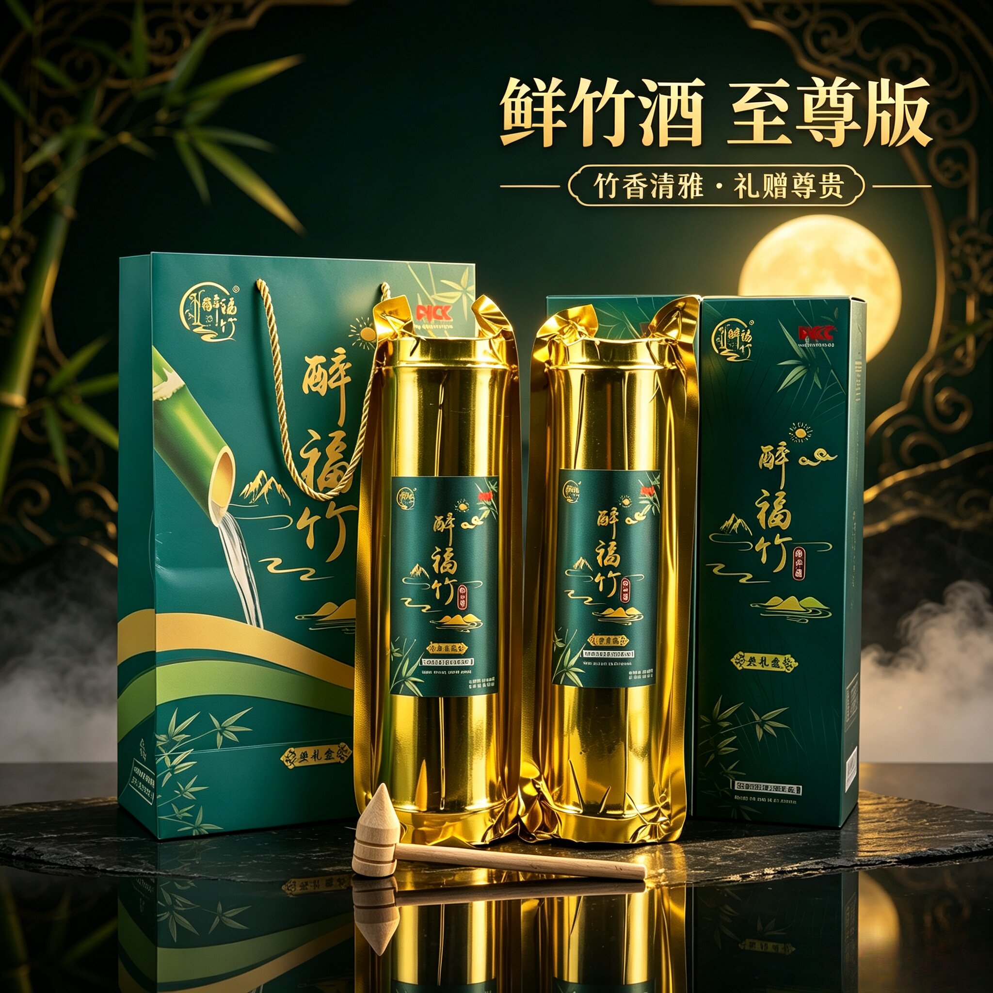醉福竹江西竹筒酒52度原生态纯粮