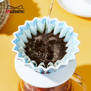 Mubalnc意式 过滤器V60折纸滤杯 手冲咖啡滤杯陶瓷滴滤杯咖啡壶套装