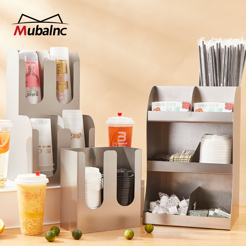 不锈钢纸杯架取杯架多功能吸管