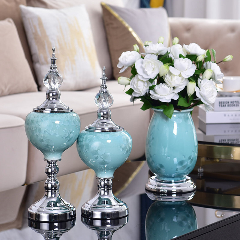 欧式创意插花陶瓷花瓶摆件家居客厅餐桌电视柜轻奢风高档软装饰品