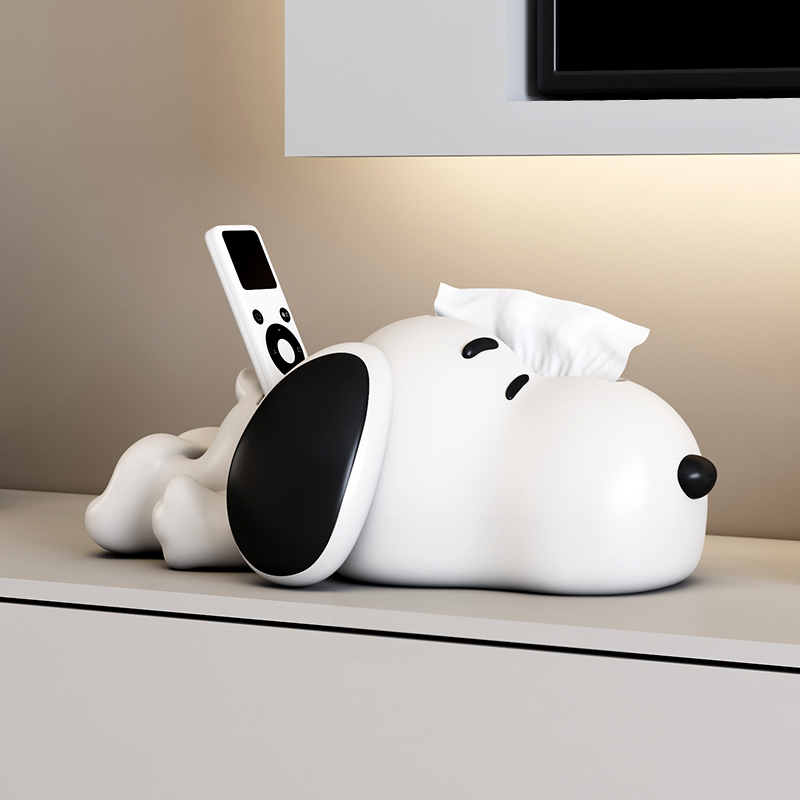 创意史努比纸巾盒遥控器收纳一体
