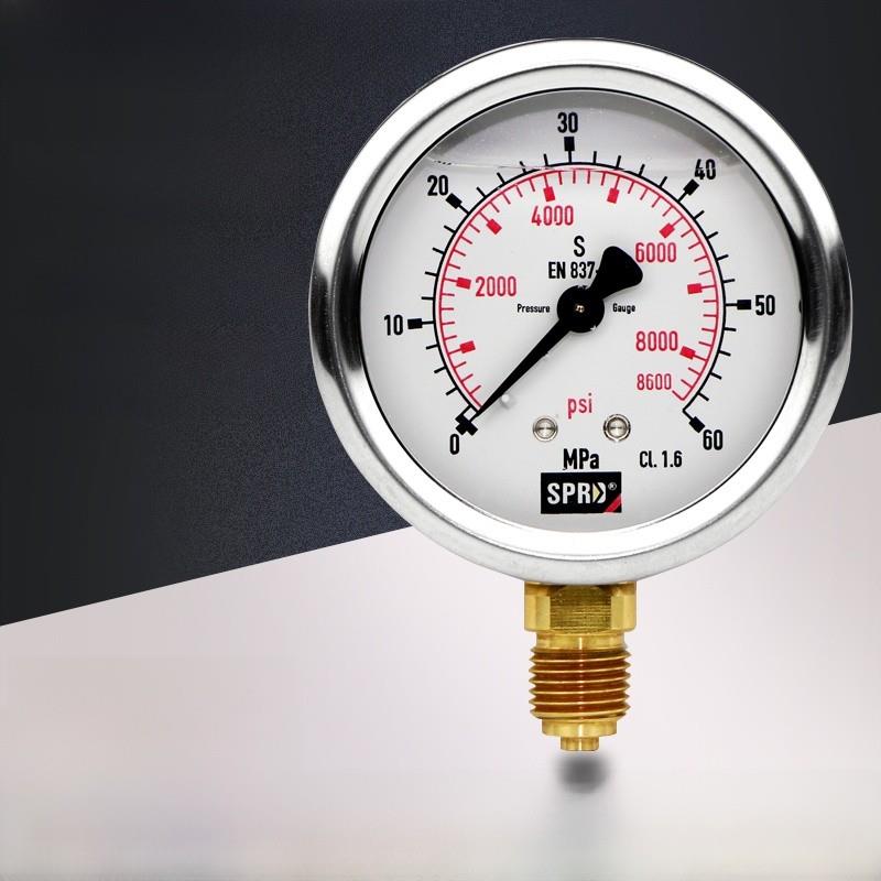 全新挖掘机压力表测压表液压油测试表高压低压压力表不锈钢耐震压