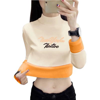 加绒加厚一体绒保暖外套打底衫