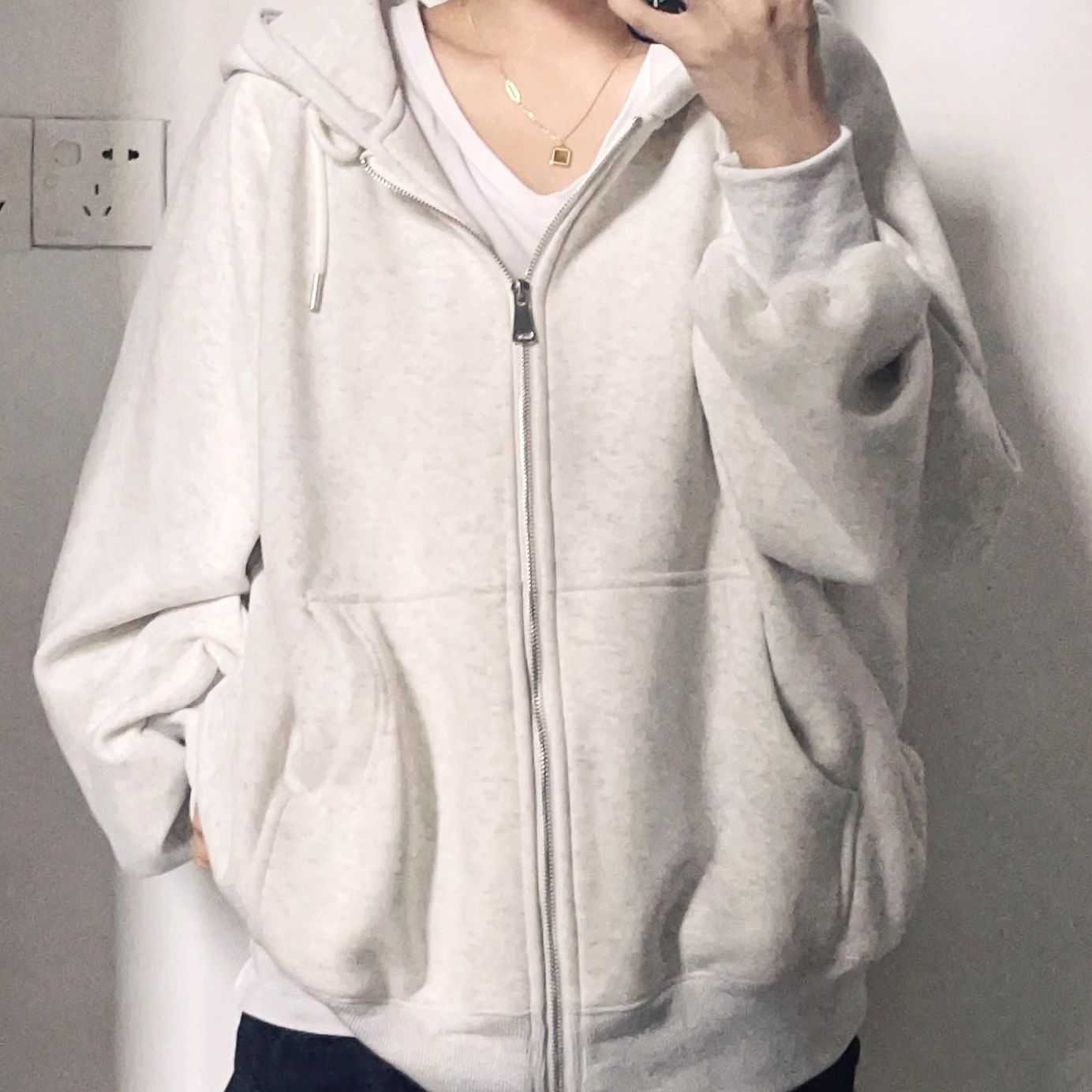 卫衣外套秋冬开衫BM慵懒风重磅宽